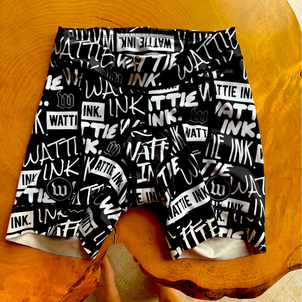 Wattie Ink Black and White Triathlon Race Shorts